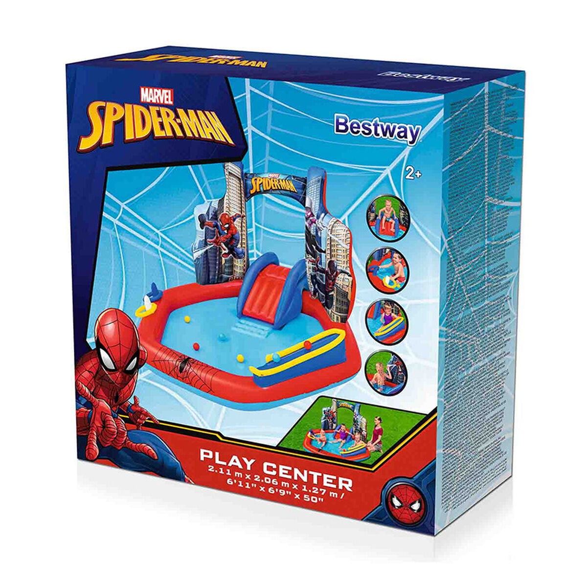 Bestway Piscina Hinchable Spiderman - zona de chapoteo y nivel de agua recomendado