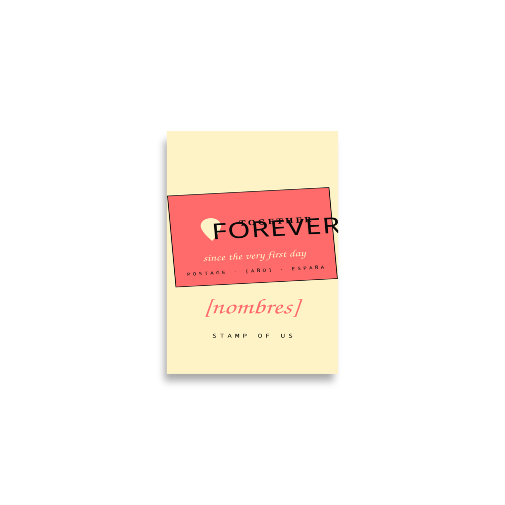 Lámina Aniversario Together Forever personalizada — vista frontal