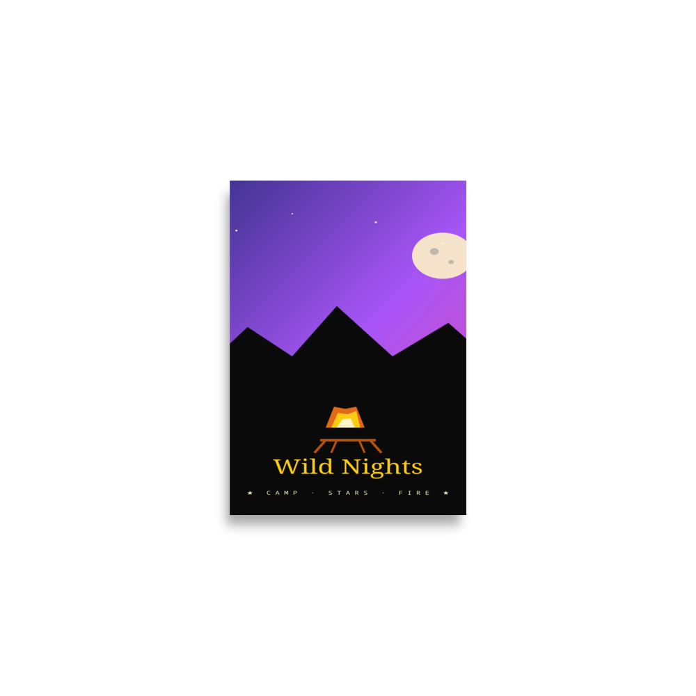 Lámina Wild Nights camping – Decoración pared — vista frontal