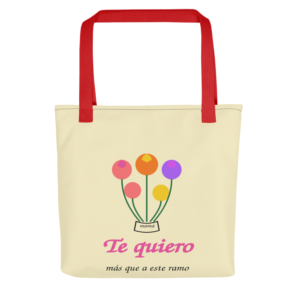 Te Quiero Mamá – Tote bag rojo con diseño exclusivo personalizable