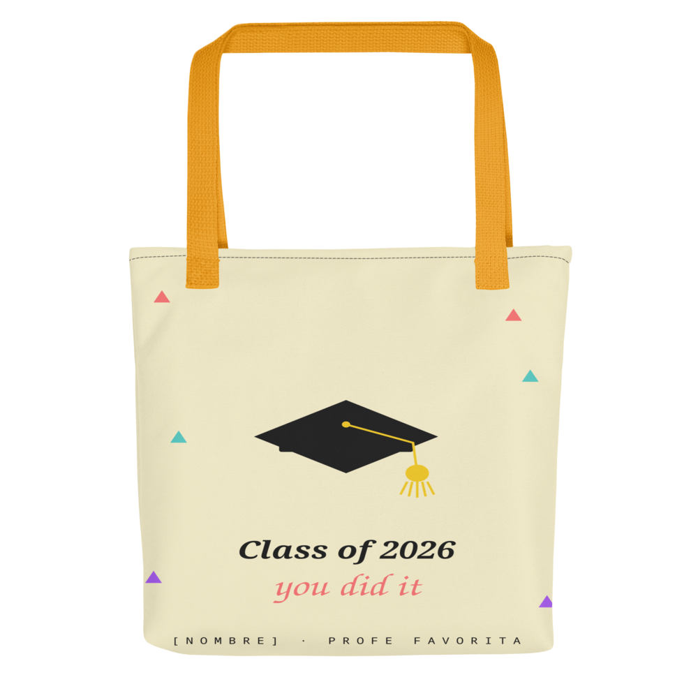 Profe Favorita – Tote bag amarillo con diseño exclusivo personalizable